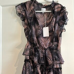 MISA Los Angeles XS tiered ruffle dress